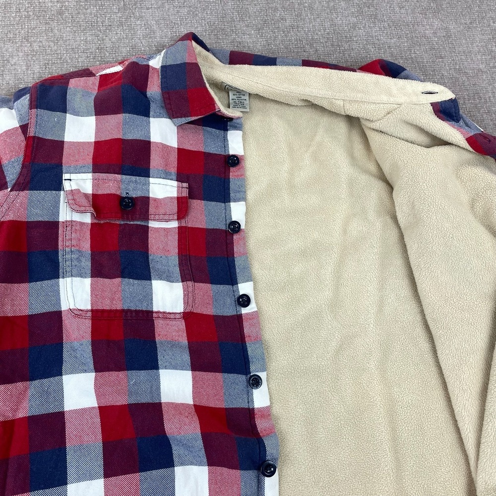 L.L. Bean Fleece-Lined Flannel Shirt Mens XL Multicolor Plaid Traditional Fit - Picture 9 of 15